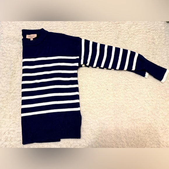 NWOT Philosophy Navy Blue and White Striped Sweater - Picture 1 of 4